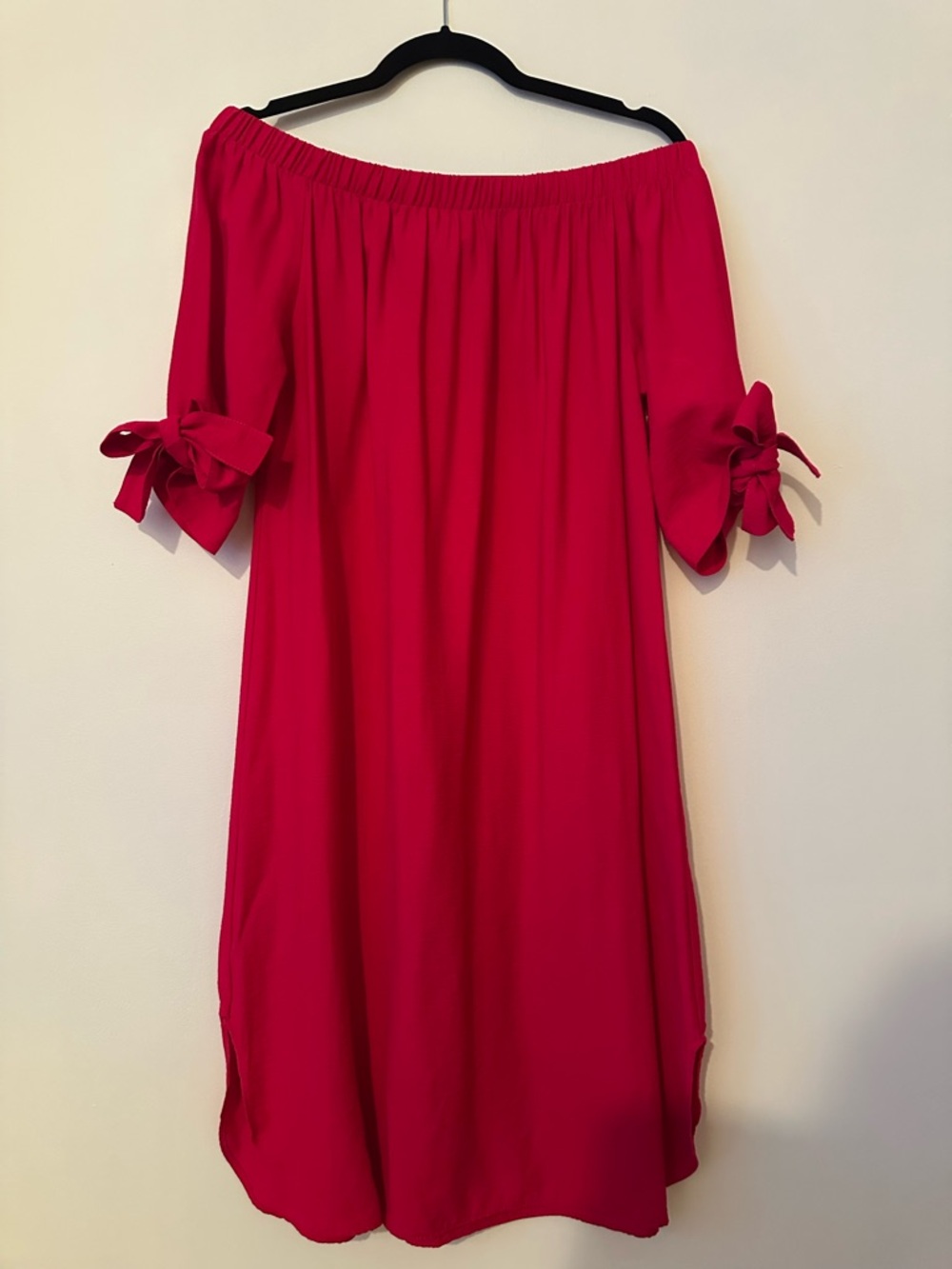 Joseph Ribkoff Hot Pink Off Shoulder Dress